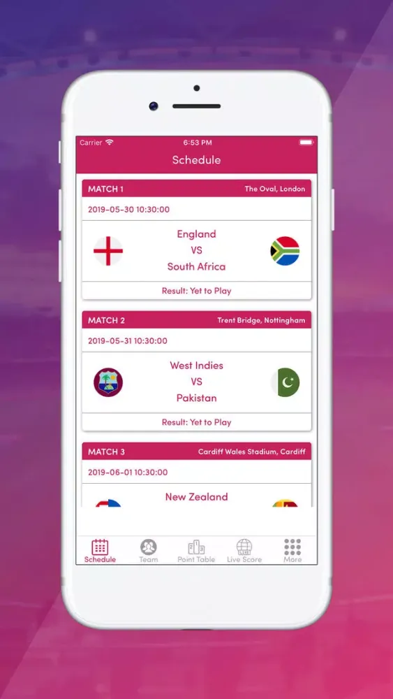 Live Score Cricket WC 2019 স্ক্রিনশট