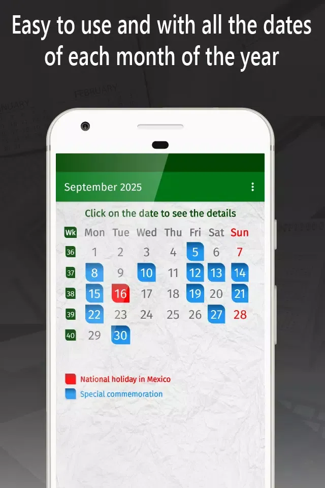 mexican calendar 2025 Screenshots