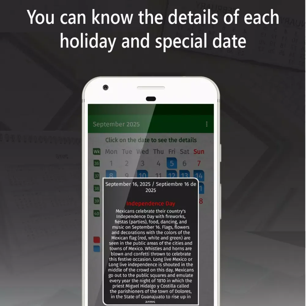 mexican calendar 2025 Screenshots