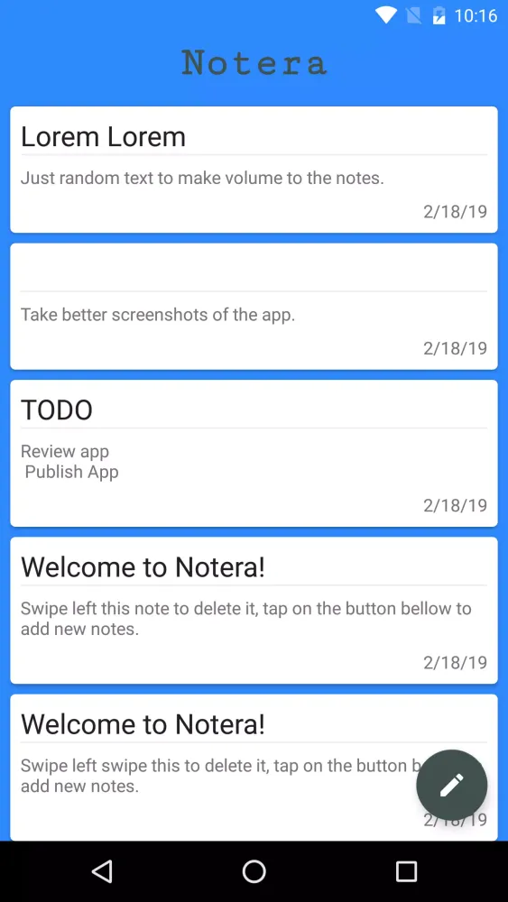 Notera Screenshots