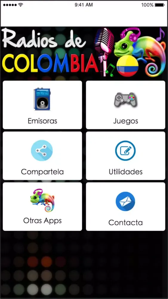 Tangkapan skrin Emisoras de Radio de Colombia