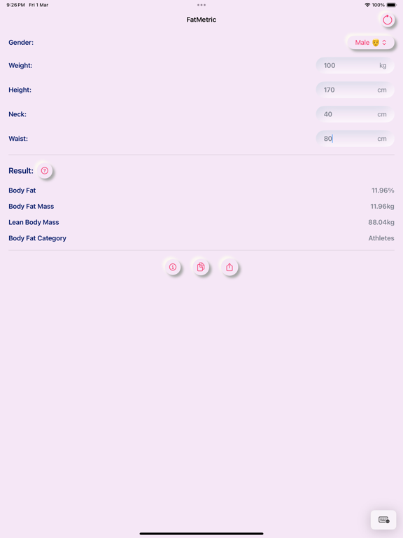 Capturas de pantalla de FatMetric: Body Fat Calculator iPad 