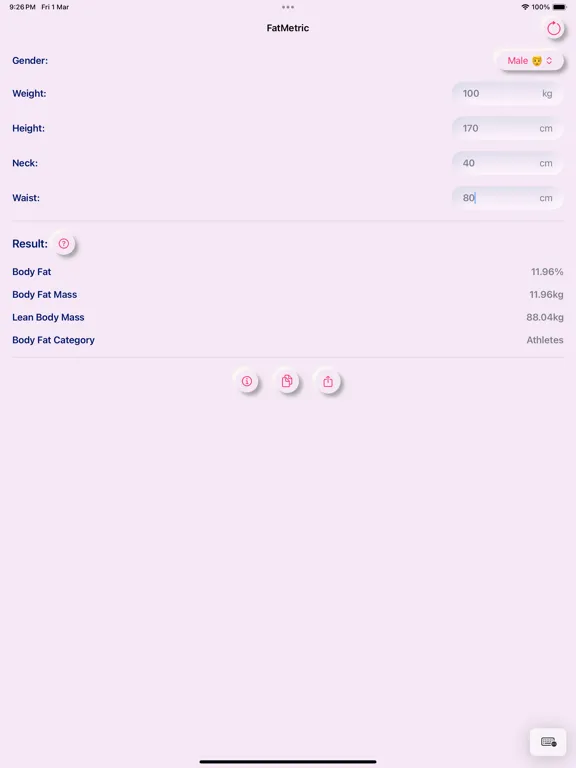 Capturas de tela do FatMetric: Body Fat Calculator iPad 