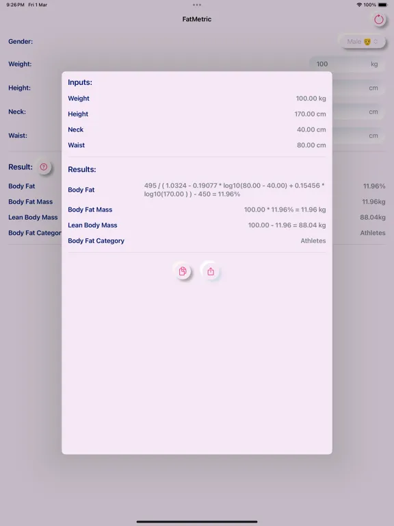 Capturas de tela do FatMetric: Body Fat Calculator iPad 