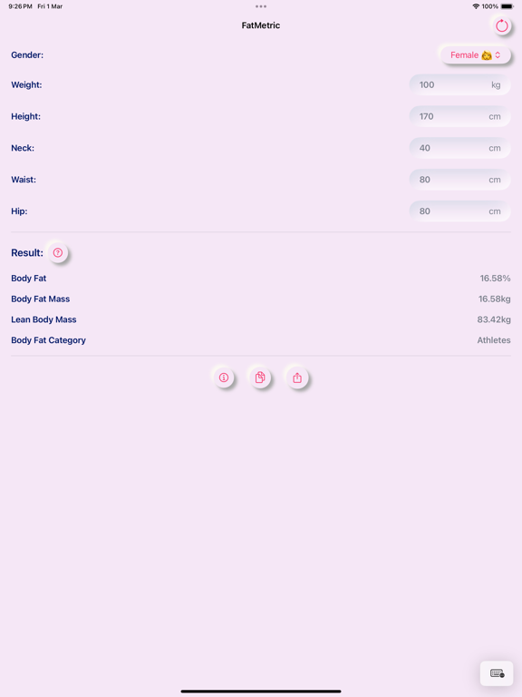 Capturas de pantalla de FatMetric: Body Fat Calculator iPad 