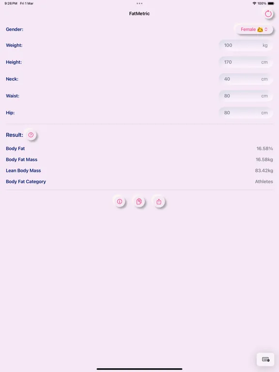 Capturas de tela do FatMetric: Body Fat Calculator iPad 