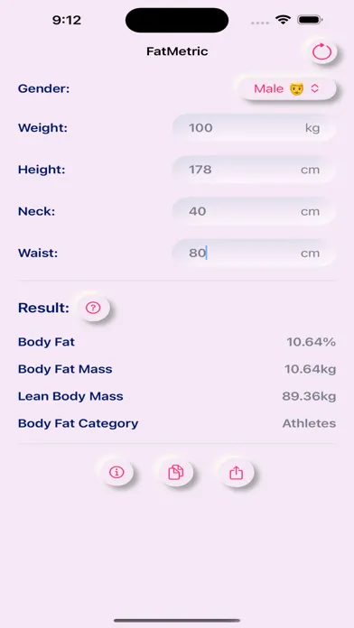 Capturas de tela do FatMetric: Body Fat Calculator