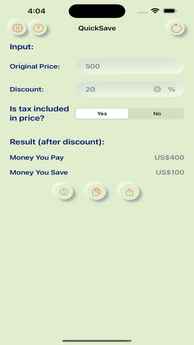 QuickSave: Discount Calculator Screenshots