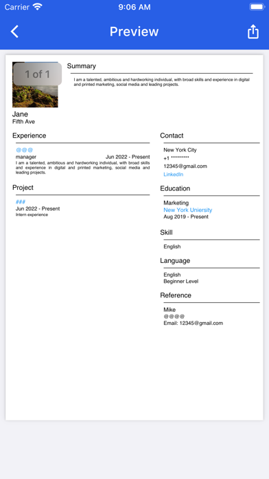 Simple Resume-CV Maker,Creator应用截图