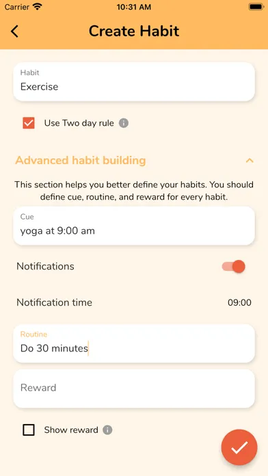 Yes Habit-habit tracker,goals سکرین شاٹس