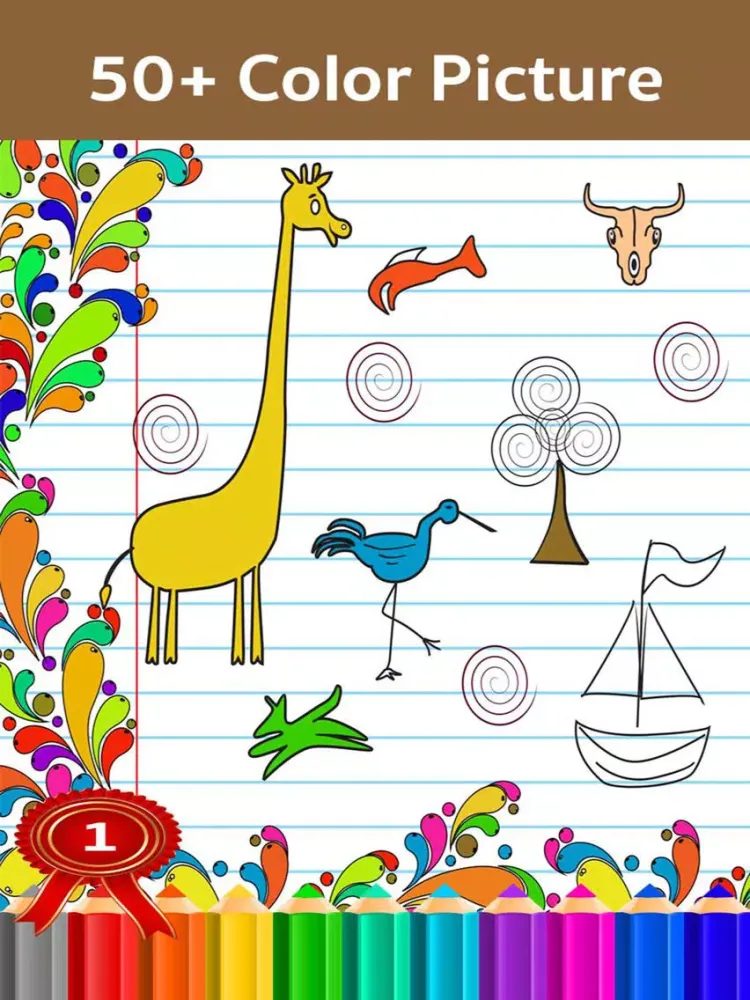 Animal Coloring Picture Book Pages for Kids and Preschool Toddler Game iPad  স্ক্রিনশট
