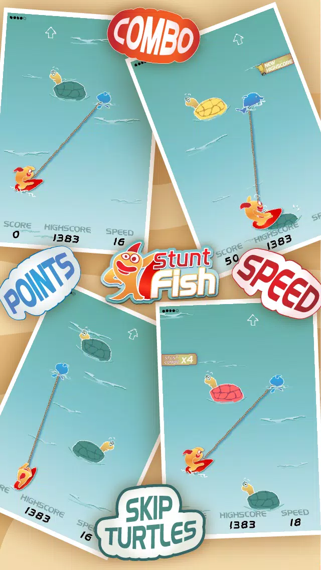 Stunt Fish - Make your goldfish jump through as much turtles as you can to get more points سکرین شاٹس