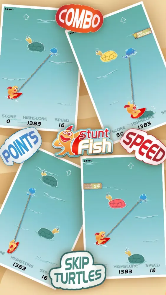 Stunt Fish - Make your goldfish jump through as much turtles as you can to get more points 스크린샷