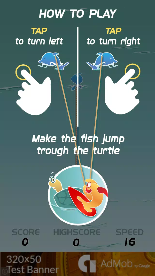 Stunt Fish - Make your goldfish jump through as much turtles as you can to get more points سکرین شاٹس