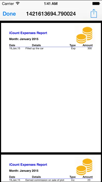 Tangkapan skrin iCount Expenses