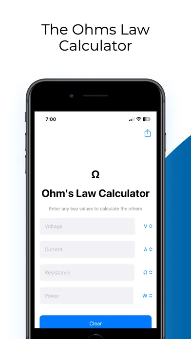 Tangkapan layar The Ohms Law Calculator