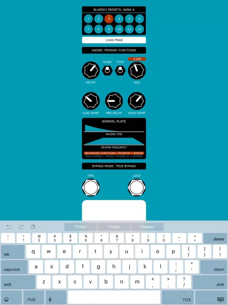 Capturas de tela do blueSky Reverberator iPad 