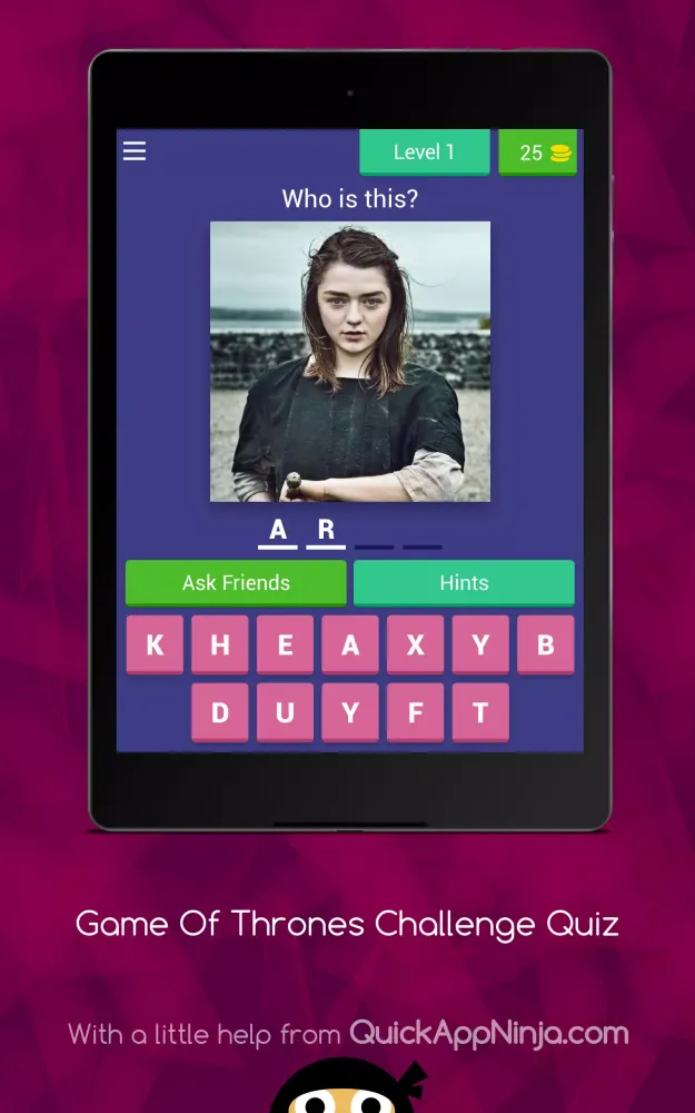 Tangkapan skrin Game Of Thrones Challenge Quiz