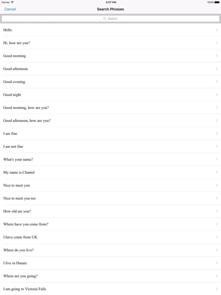 Shona Travel Companion iPad 应用截图
