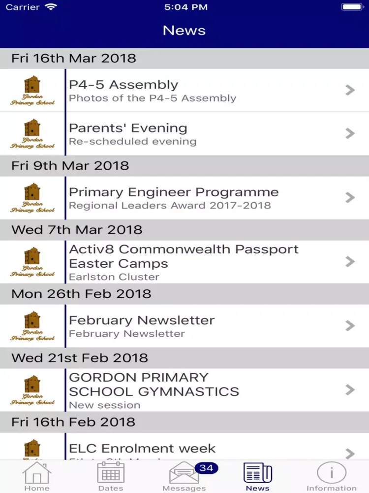 Gordon Primary School iPad  Ekran Görüntüleri