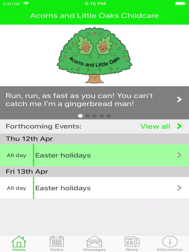 Acorns and Little Oaks iPad  स्क्रीनशॉट