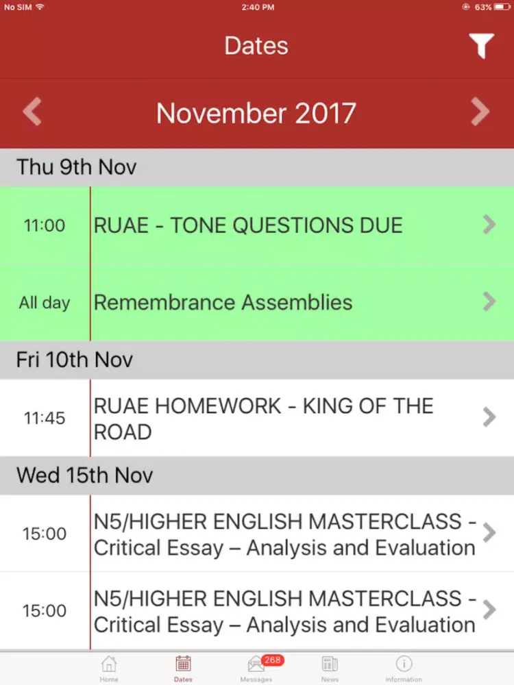 Tangkapan layar SSA iPad 