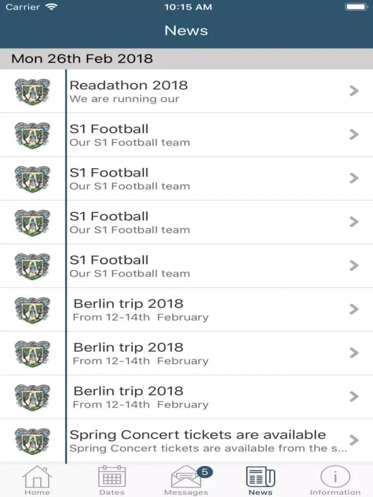 Stirling High School iPad  Screenshots
