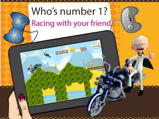 Ảnh chụp màn hình của Angry Grandpa Racing - Crazy Old Man with Motorbike iPad 