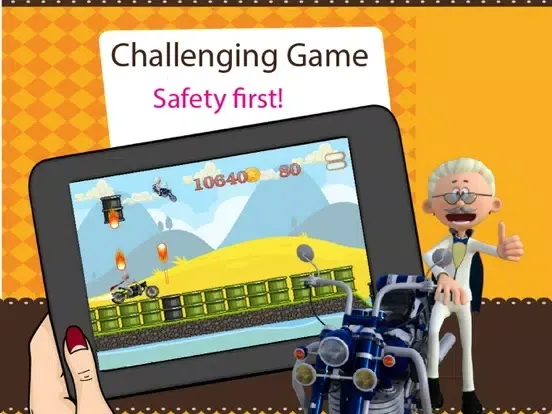 Ảnh chụp màn hình của Angry Grandpa Racing - Crazy Old Man with Motorbike iPad 