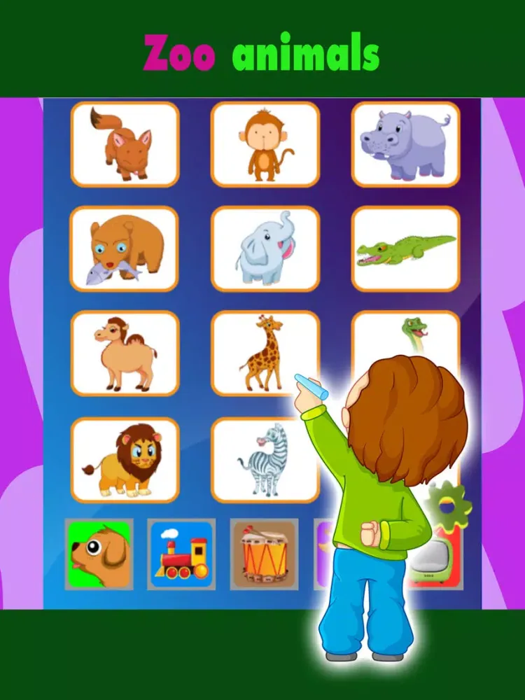 Animals puzzle cards games for kids iPad 应用截图