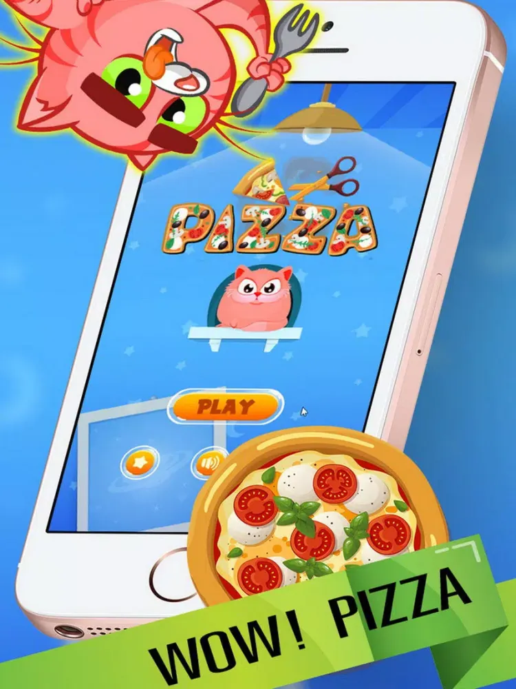 Kitty Care - Help cute Cat by cut Pizza on the rope and feed them iPad  स्क्रीनशॉट
