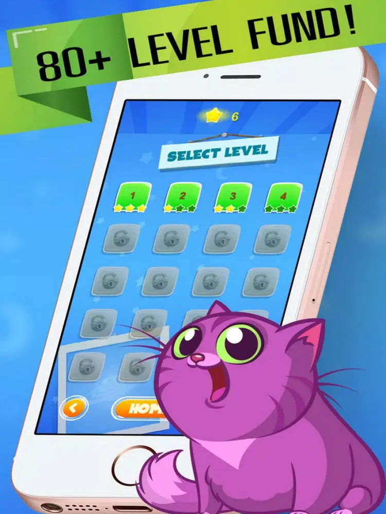Kitty Care - Help cute Cat by cut Pizza on the rope and feed them iPad  स्क्रीनशॉट