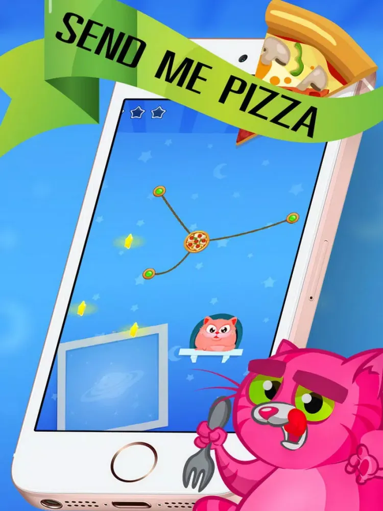 Kitty Care - Help cute Cat by cut Pizza on the rope and feed them iPad  स्क्रीनशॉट