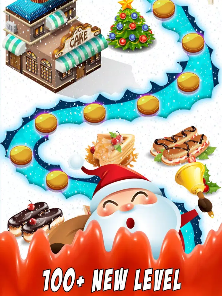 Sweet Santa Candy - New match 3 best game puzzle iPad  स्क्रीनशॉट