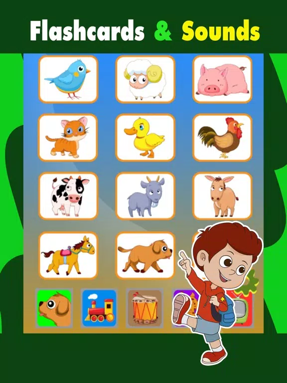 Young smart boy learning with educational cards iPad 应用截图