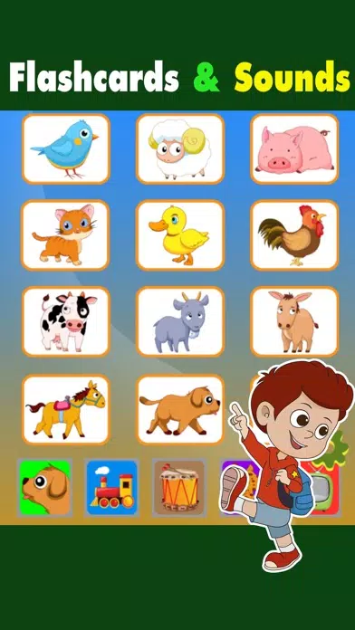 Young smart boy learning with educational cards应用截图