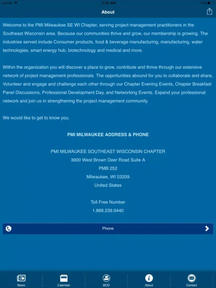 PMI Milwaukee SE WI Chapter iPad 应用截图