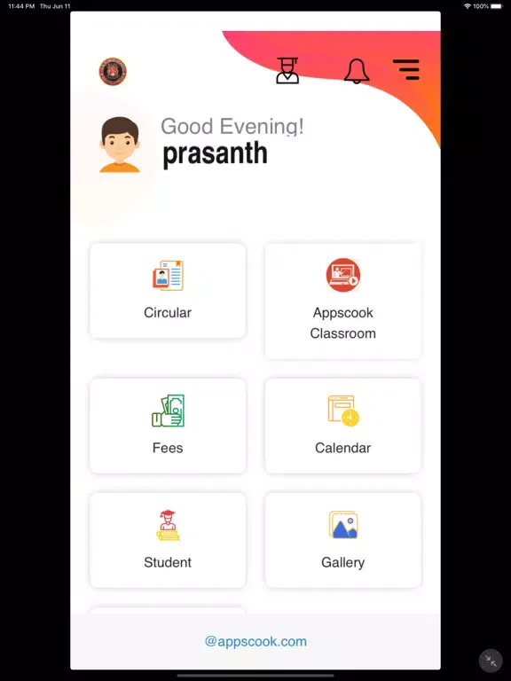 Tangkapan layar IES Public School iPad 