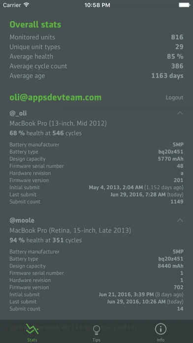 MBBDB – MacBook's battery life स्क्रीनशॉट