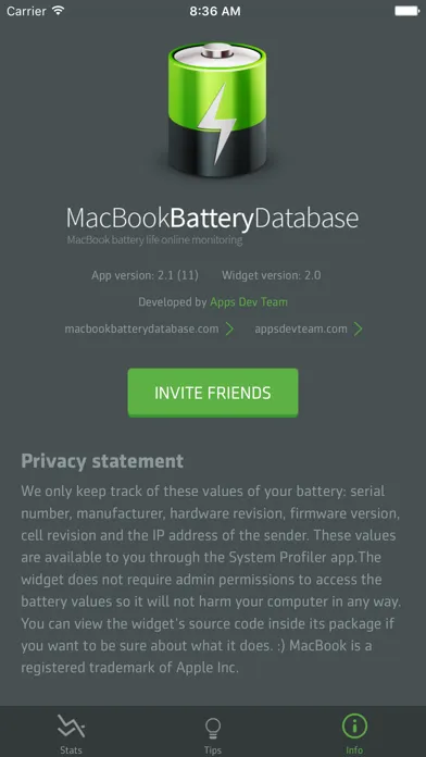 MBBDB – MacBook's battery life स्क्रीनशॉट