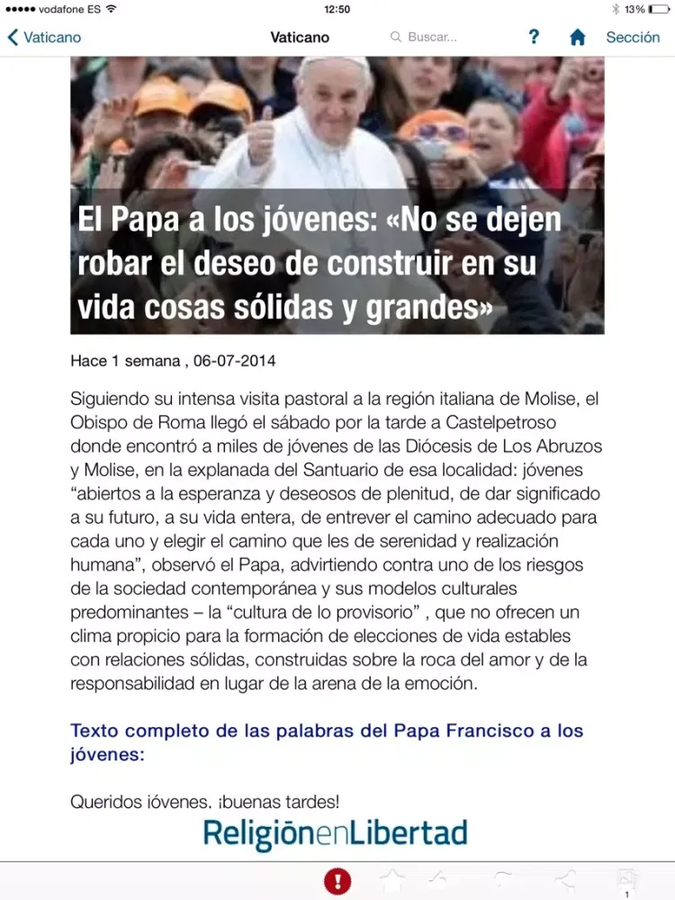 Religión en Libertad iPad  سکرین شاٹس