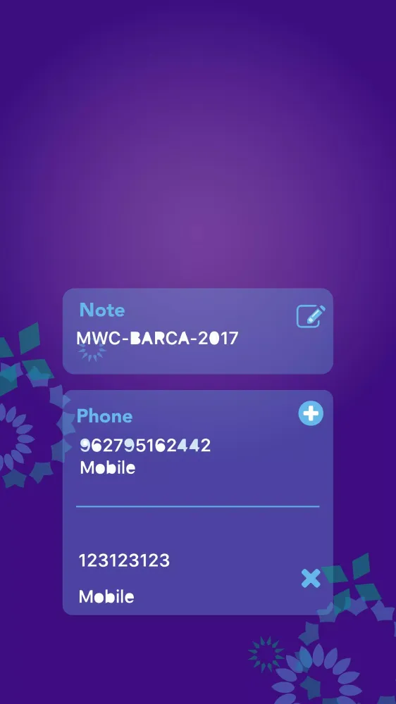 Capturas de tela do ZVCard