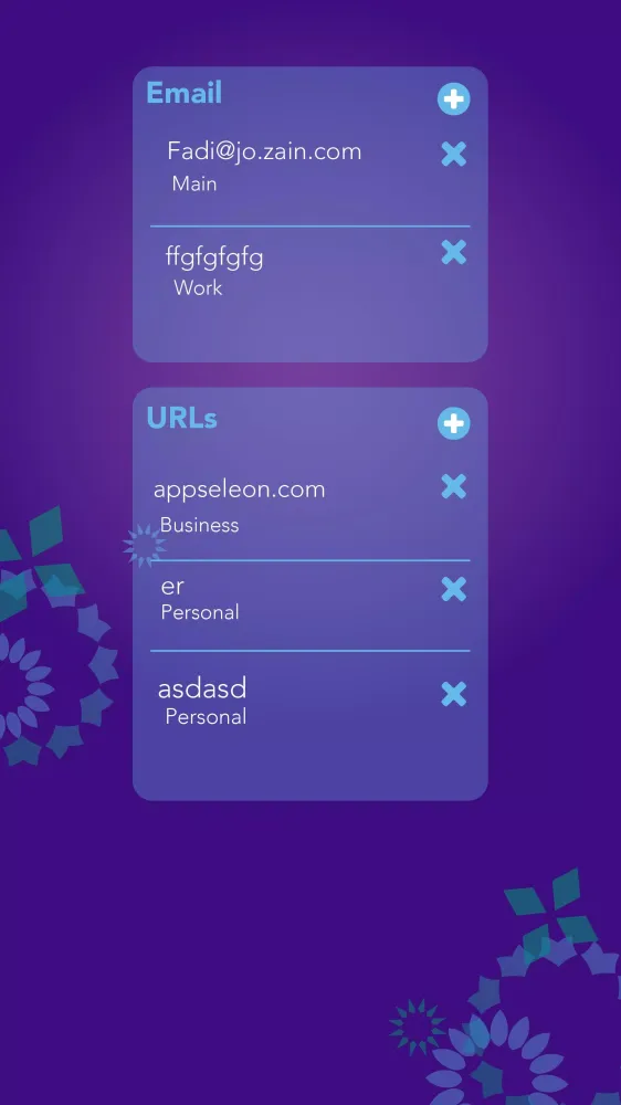 Capturas de tela do ZVCard