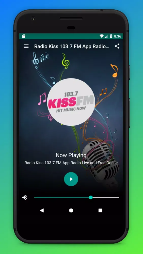 Tangkapan skrin 103.7 Kiss FM Milwaukee App