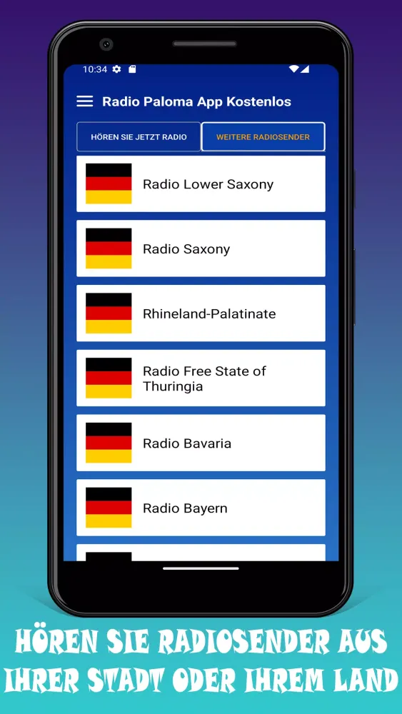 Tangkapan skrin Radio Paloma App Deutschland