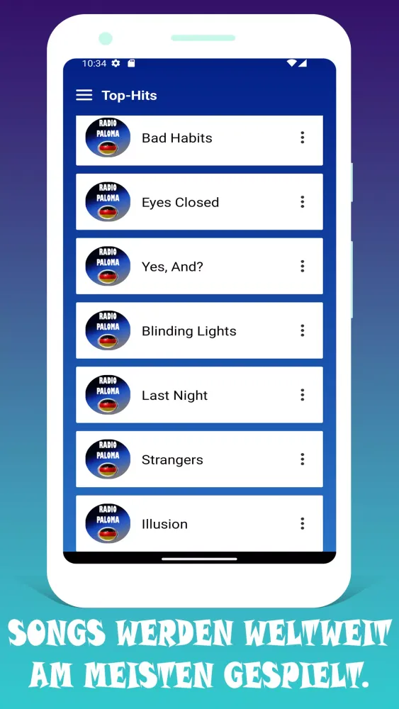 Tangkapan skrin Radio Paloma App Deutschland