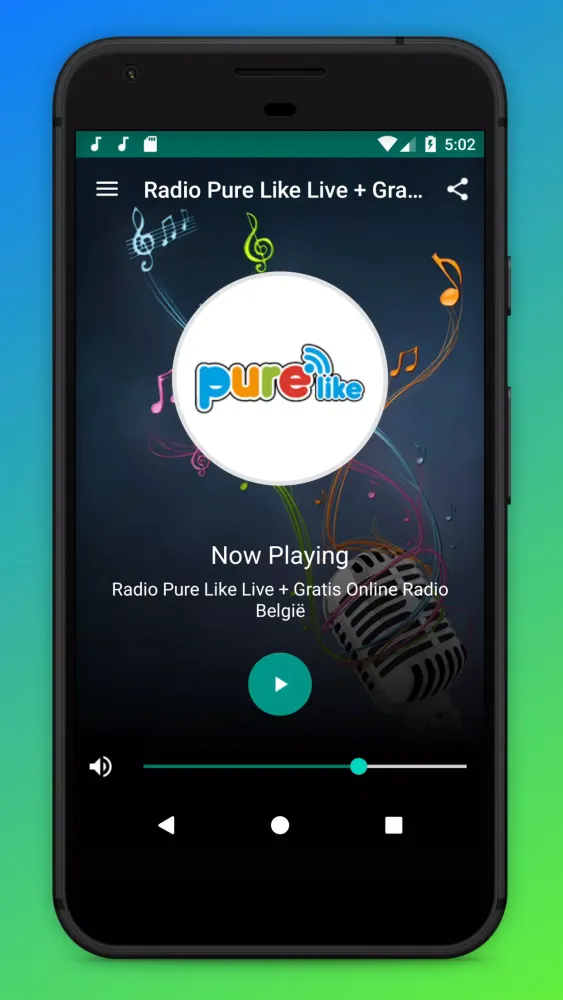 Pure FM Radio Like App België Screenshots
