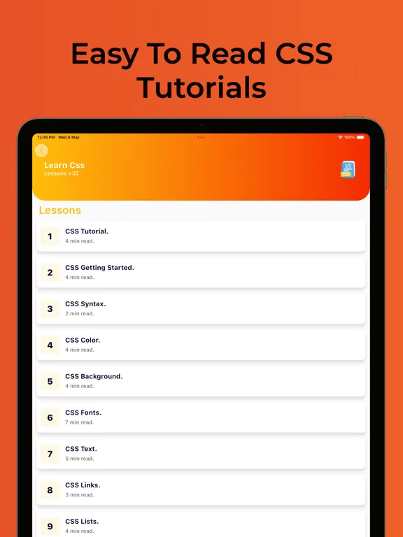 Learn CSS 3 Tutorials iPad 應用截圖