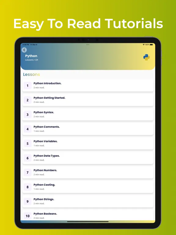 Learn Python 3 Programming iPad 应用截图