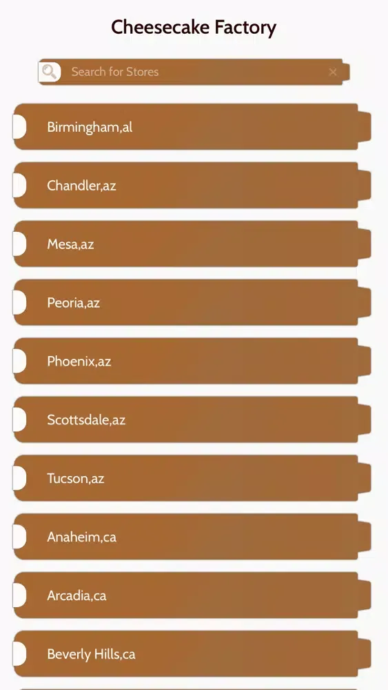 App to The Cheesecake Factory سکرین شاٹس